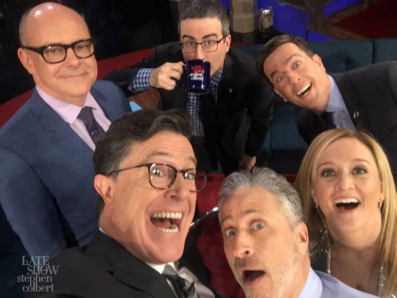 (Photo from The Late Show With Stephen Colbert Twitter before the show.)